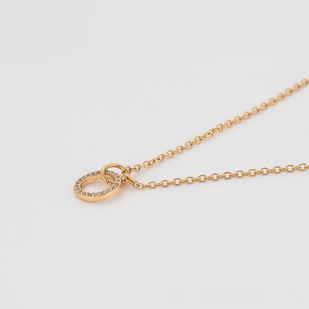 Arany tónusú Emporia Ötvözetű Nyaklánc Fehér Emporia® Kristállyal 4 