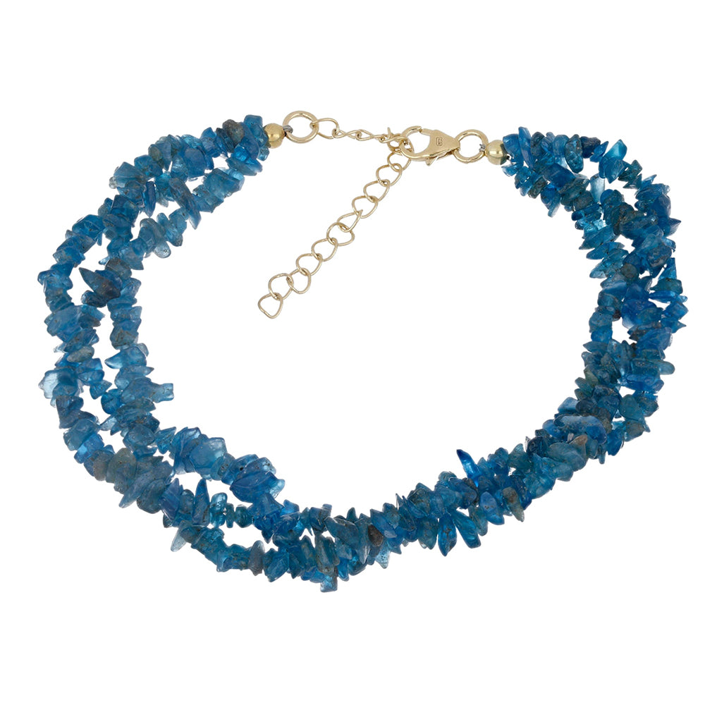 Arannyal Bevont Ezüst Karkötő Sludyanka-i Neon Apatittal 1 