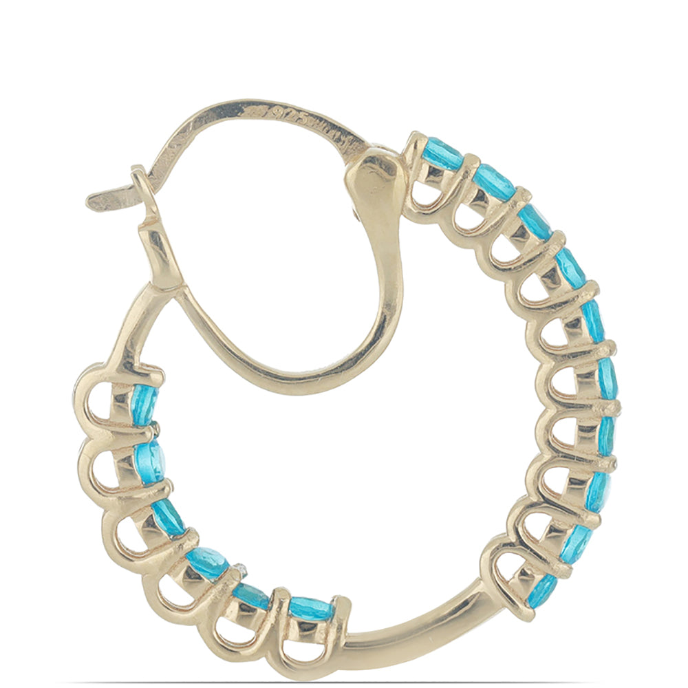 Arannyal Bevont Ezüst Fülbevaló Sludyanka-i Neon Apatittal 2 