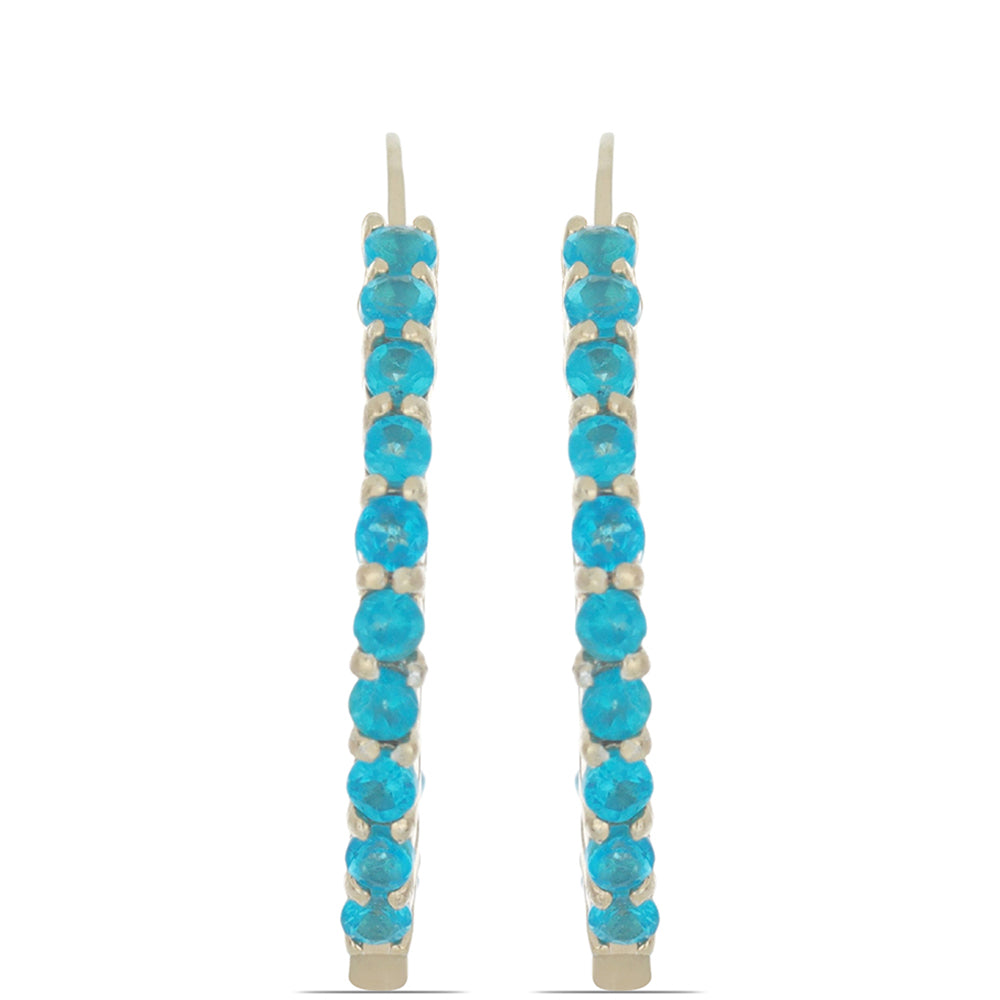 Arannyal Bevont Ezüst Fülbevaló Sludyanka-i Neon Apatittal 1 