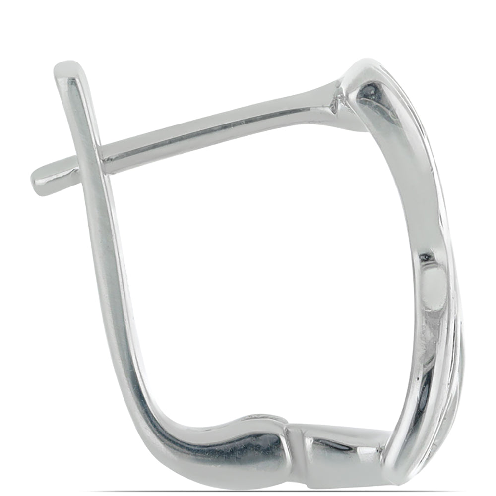 Ezüst Fülbevaló Sárga Gyémánttal és Fehér Cirkónnal