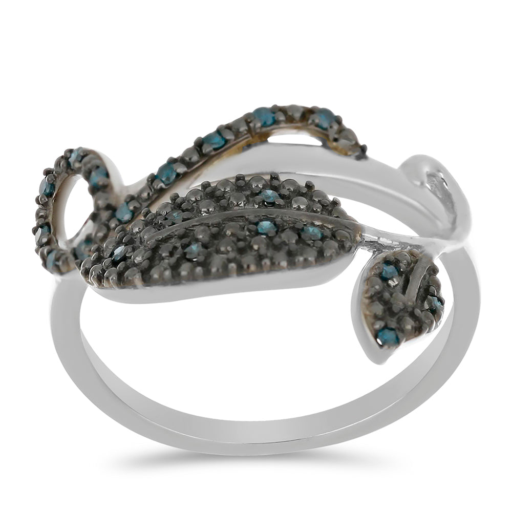 Ezüst Gyűrű Kék Gyémánttal