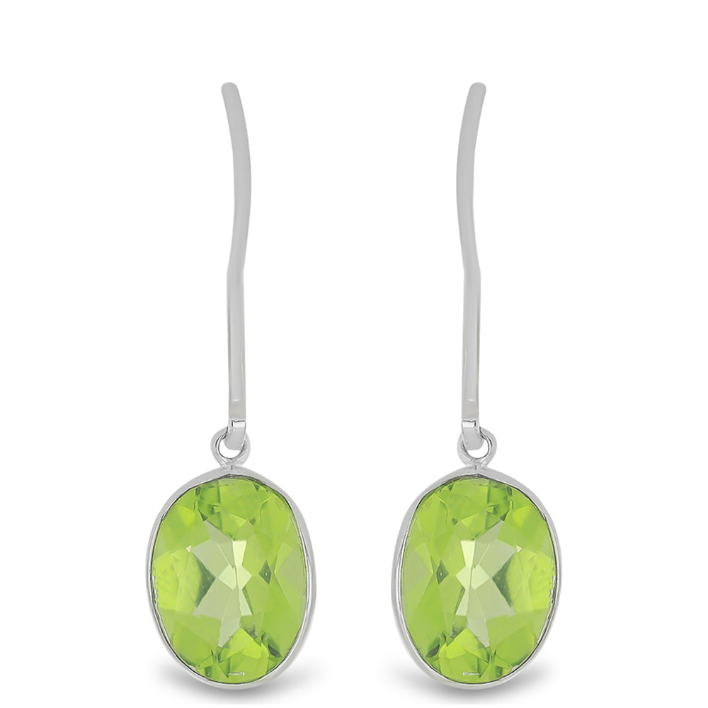 Ezüst Fülbevaló Changbai Peridottal