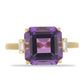 9 Karátos Arany Gyűrű Marokkói Ametiszttel és Fehér Cirkónnal
