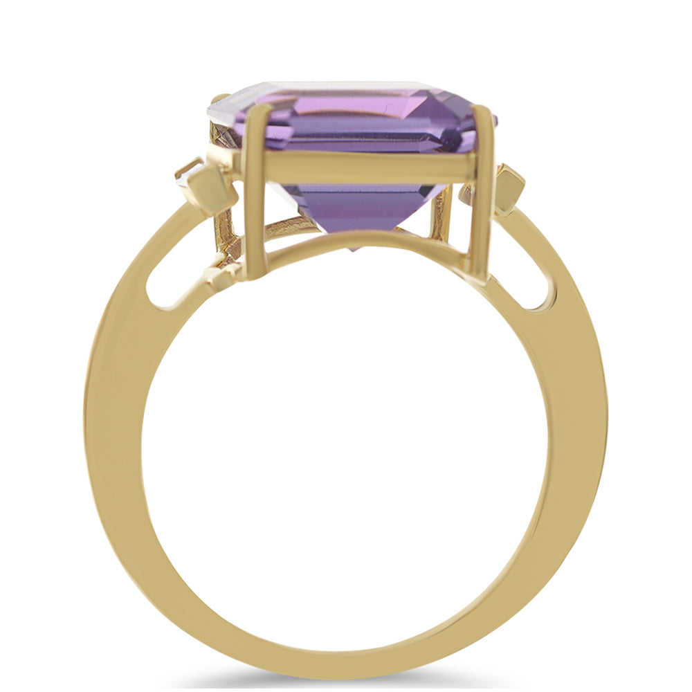 9 Karátos Arany Gyűrű Marokkói Ametiszttel és Fehér Cirkónnal 2 