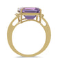 9 Karátos Arany Gyűrű Marokkói Ametiszttel és Fehér Cirkónnal