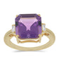 9 Karátos Arany Gyűrű Marokkói Ametiszttel és Fehér Cirkónnal