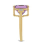 9 Karátos Arany Gyűrű Marokkói Ametiszttel és Fehér Cirkónnal