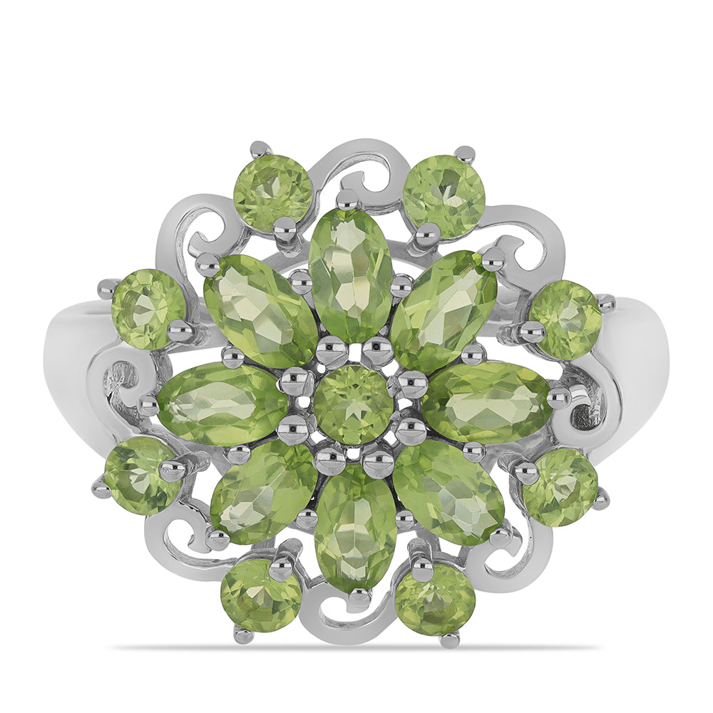 Ezüst Gyűrű Changbai Peridottal