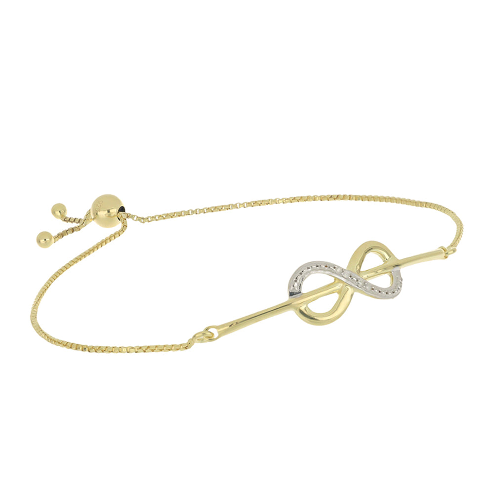 Arannyal Bevont Ezüst Karkötő Fehér Gyémánttal 1 