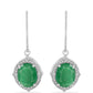 Ezüst Fülbevaló Brazil Smaragddal és Fehér Gyémánttal