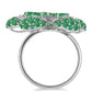 Ezüst Gyűrű Brazil Smaragddal és Fehér Gyémánttal