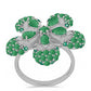 Ezüst Gyűrű Brazil Smaragddal és Fehér Gyémánttal