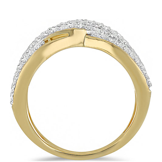 Arannyal Bevont Ezüst Gyűrű Karneollal és Fehér Topázzal