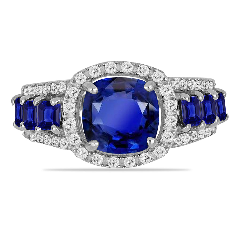 Ezüst Gyűrű Ausztrál Kék Zafírral és Fehér Topázzal 1 