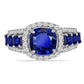 Ezüst Gyűrű Ausztrál Kék Zafírral és Fehér Topázzal
