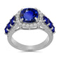 Ezüst Gyűrű Ausztrál Kék Zafírral és Fehér Topázzal