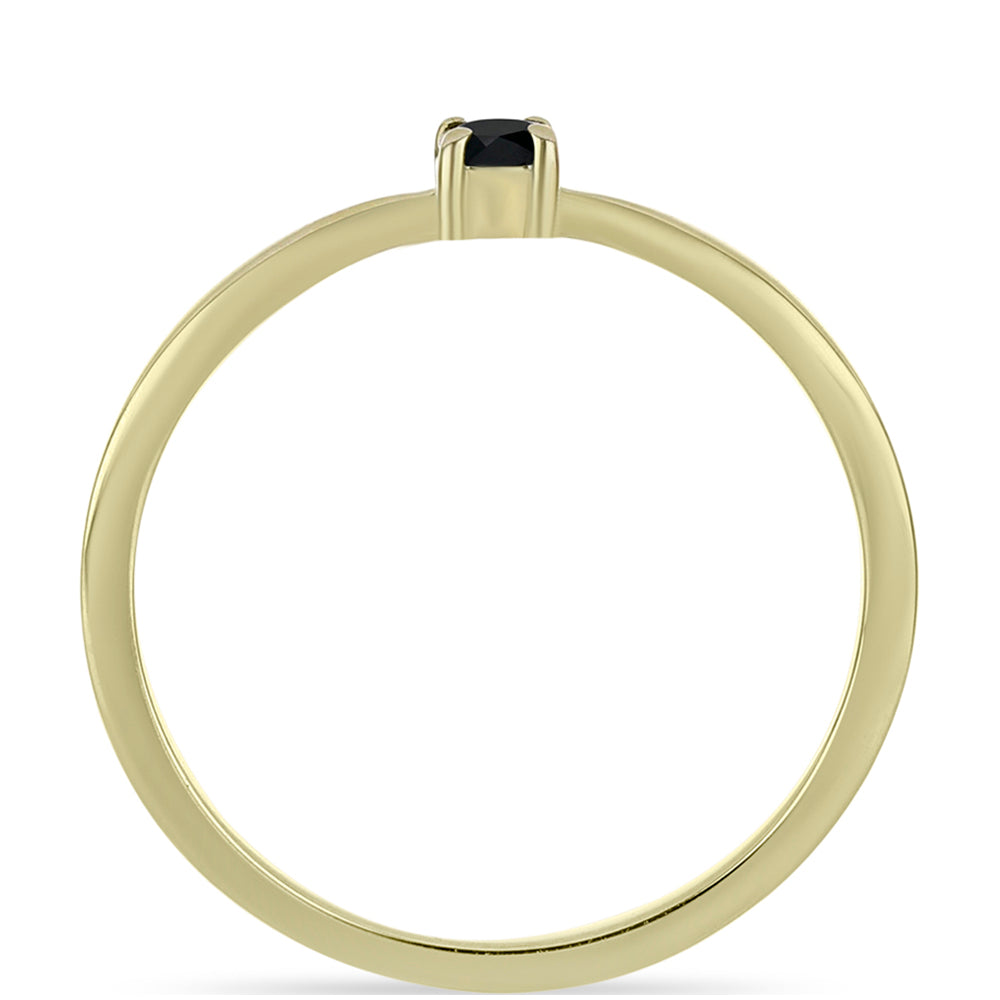 9 Karátos Arany Gyűrű Fekete Gyémánttal