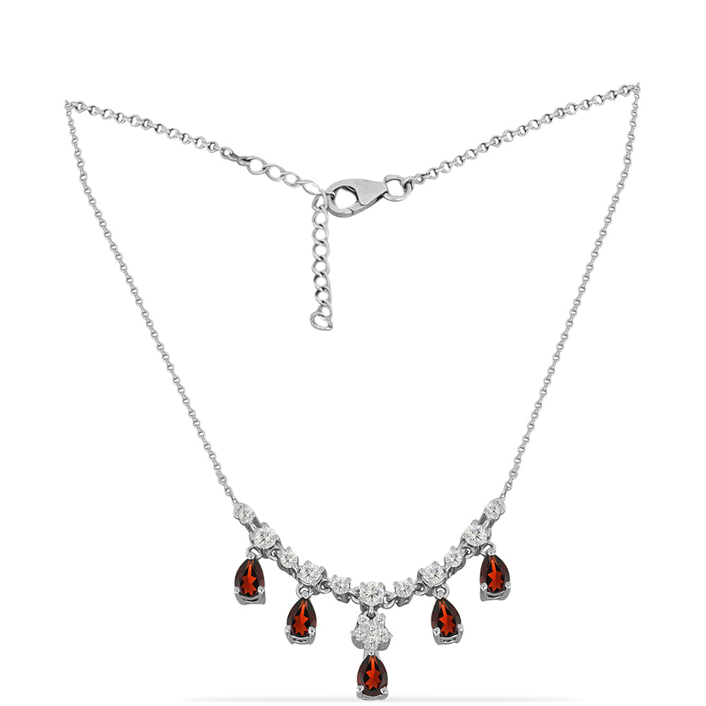 Ezüst Nyaklánc Barton Gránáttal és Fehér Topázzal 1 