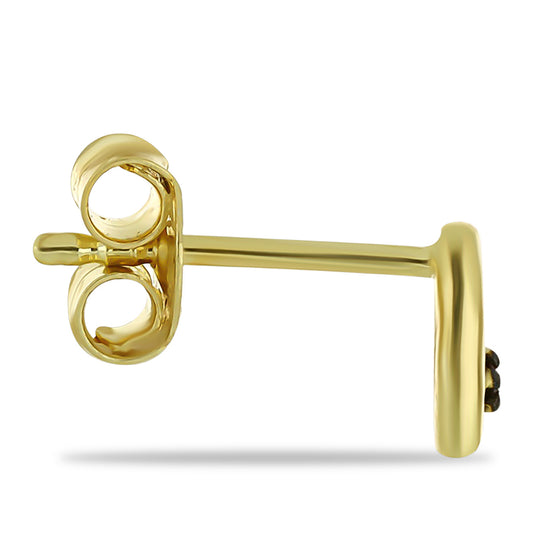 Arannyal Bevont Ezüst Fülbevaló Vörös Gyémánttal