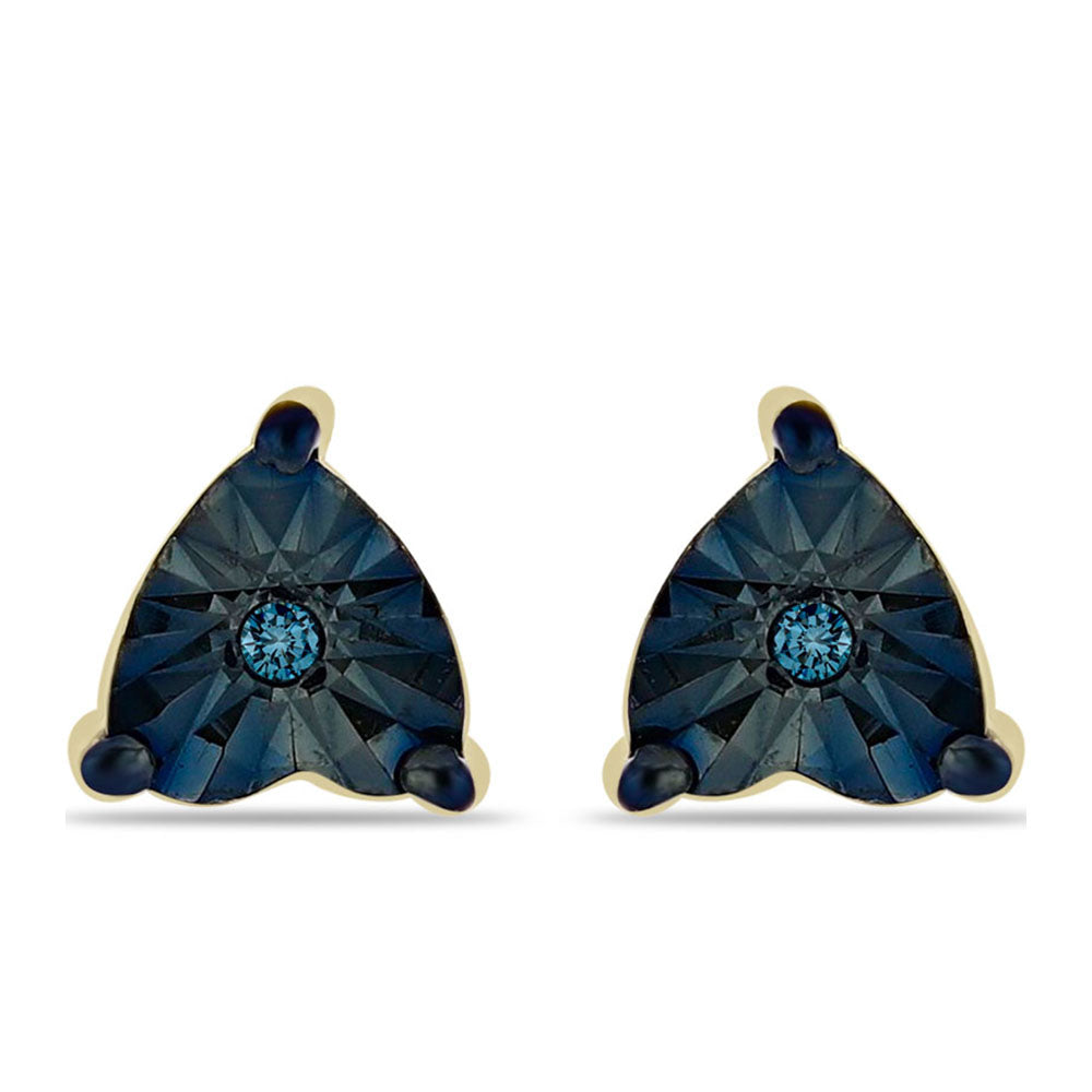 Arannyal Bevont Ezüst Fülbevaló Kék Gyémánttal 1 