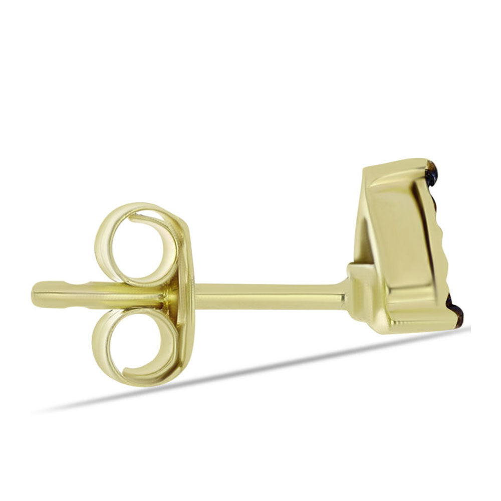 Arannyal Bevont Ezüst Fülbevaló Kék Gyémánttal 2 