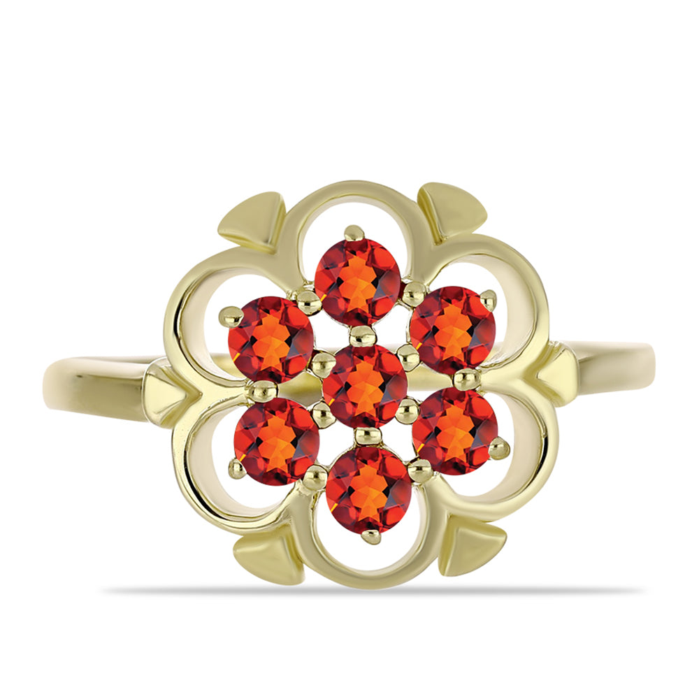 Arannyal Bevont Ezüst Gyűrű Madeirai Citrinnel