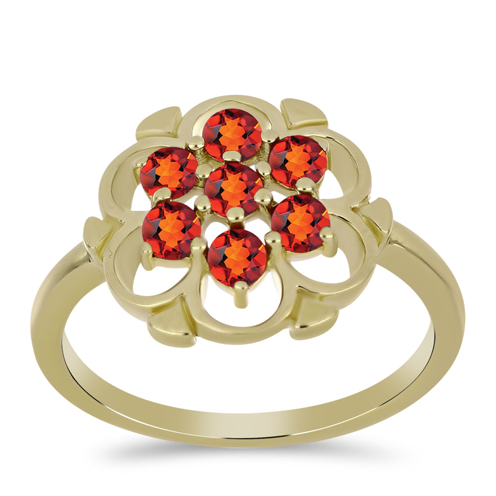 Arannyal Bevont Ezüst Gyűrű Madeirai Citrinnel