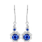 Ezüst Fülbevaló Ausztrál Kék Zafírral és Fehér Topázzal