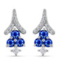 Ezüst Fülbevaló Ausztrál Kék Zafírral és Fehér Topázzal