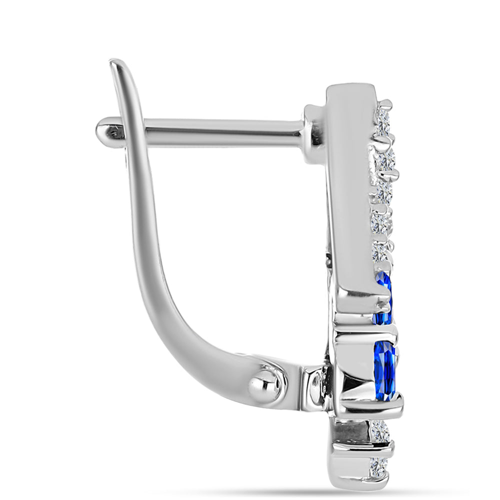 Ezüst Fülbevaló Ausztrál Kék Zafírral és Fehér Topázzal 2 