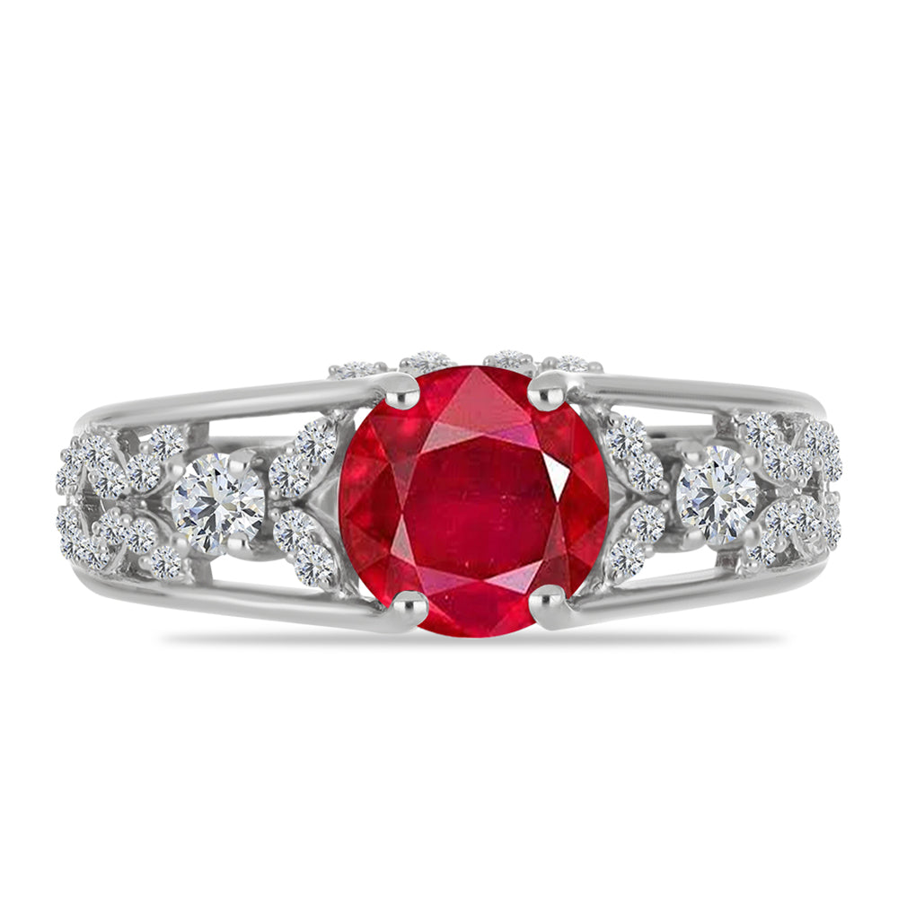 Ezüst Gyűrű Vörös Acháttal és Fehér Topázzal 1 