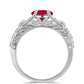 Ezüst Gyűrű Vörös Acháttal és Fehér Topázzal