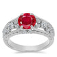Ezüst Gyűrű Vörös Acháttal és Fehér Topázzal