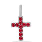Kereszt Ezüst Medál Vörös Acháttal