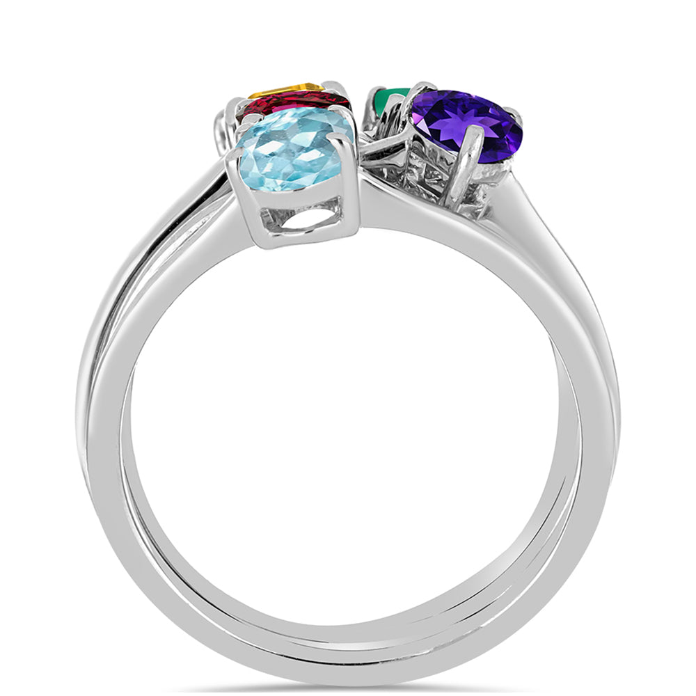 Ezüst Szett Marokkói Ametiszttel és Zöld Acháttal ( Gyűrű )