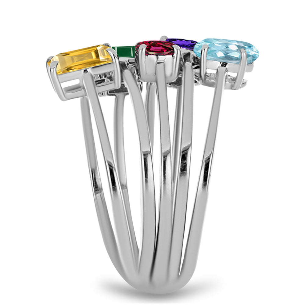 Ezüst Szett Marokkói Ametiszttel és Zöld Acháttal ( Gyűrű ) 4 