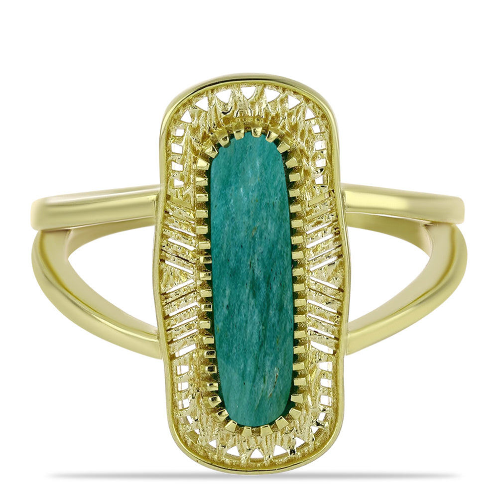 Arannyal Bevont Ezüst Gyűrű Amazonittal 1 