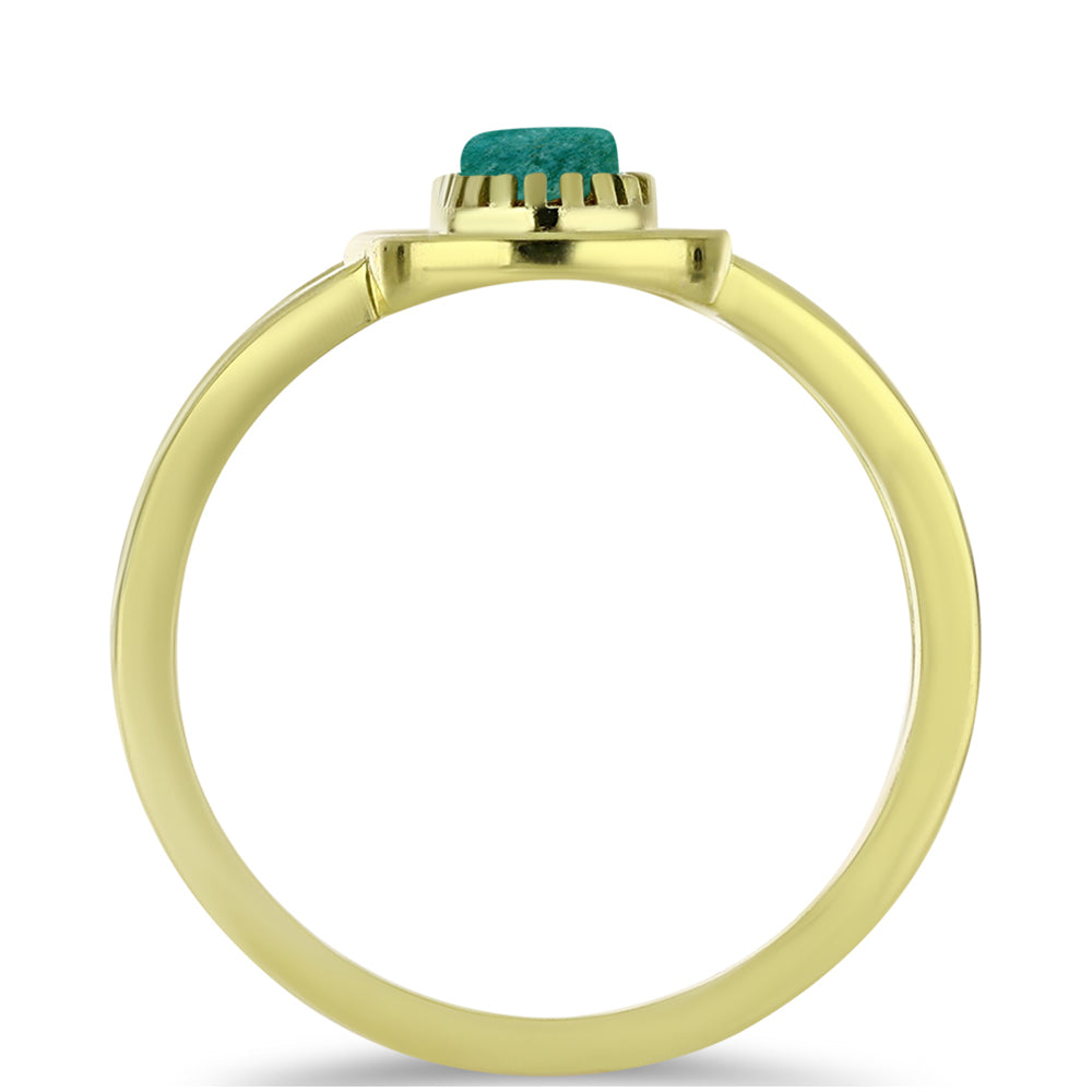 Arannyal Bevont Ezüst Gyűrű Amazonittal