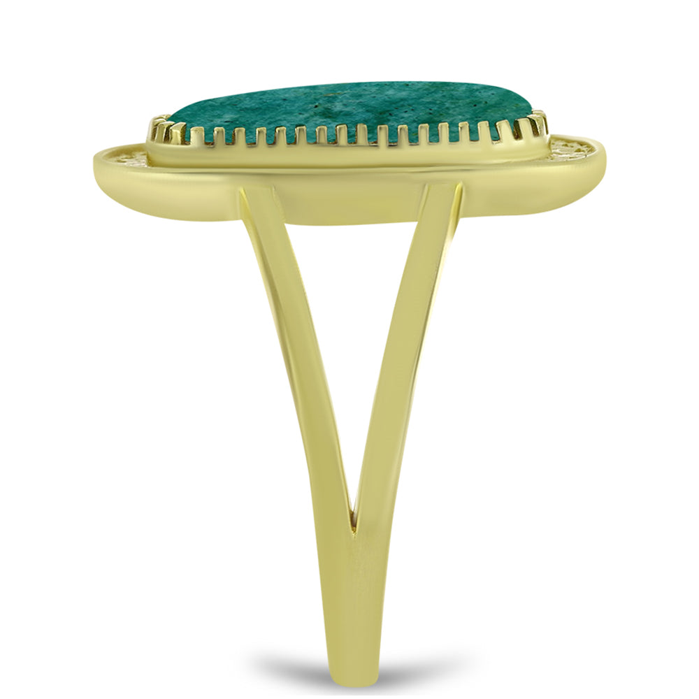 Arannyal Bevont Ezüst Gyűrű Amazonittal 4 