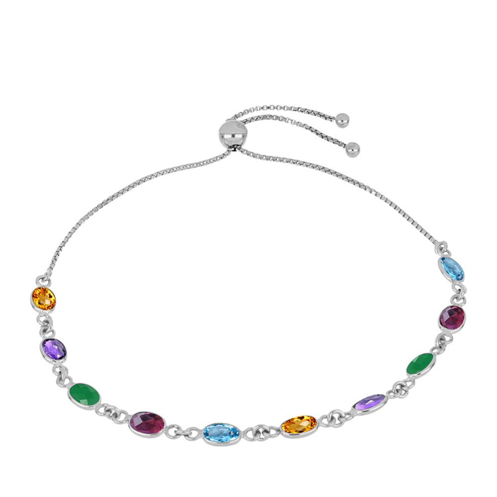 Ezüst Karkötő Marokkói Ametiszttel és Zöld Acháttal 1 