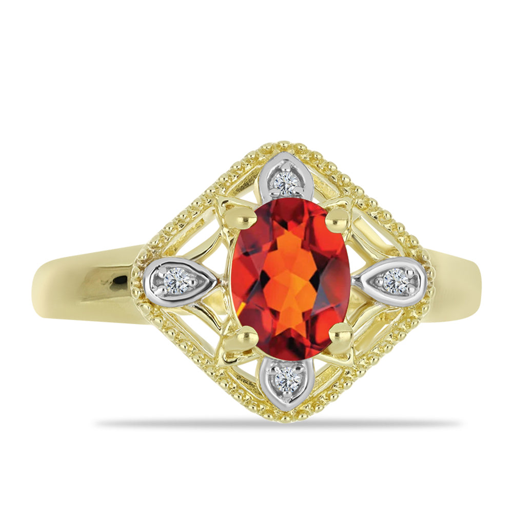 Arannyal Bevont Ezüst Gyűrű Madeirai Citrinnel és Fehér Topázzal 1 