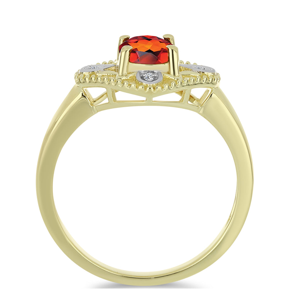 Arannyal Bevont Ezüst Gyűrű Madeirai Citrinnel és Fehér Topázzal 2 