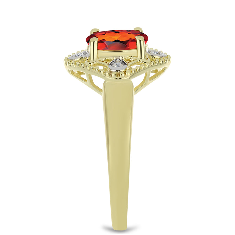 Arannyal Bevont Ezüst Gyűrű Madeirai Citrinnel és Fehér Topázzal 4 