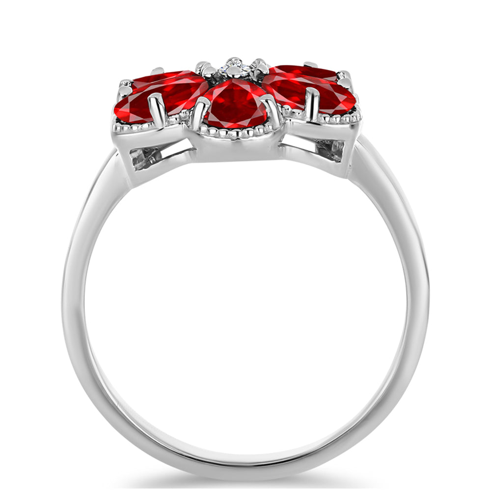 Ezüst Gyűrű Vörös Acháttal és Fehér Topázzal