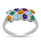 Ezüst Gyűrű Marokkói Ametiszttel és Zöld Acháttal
