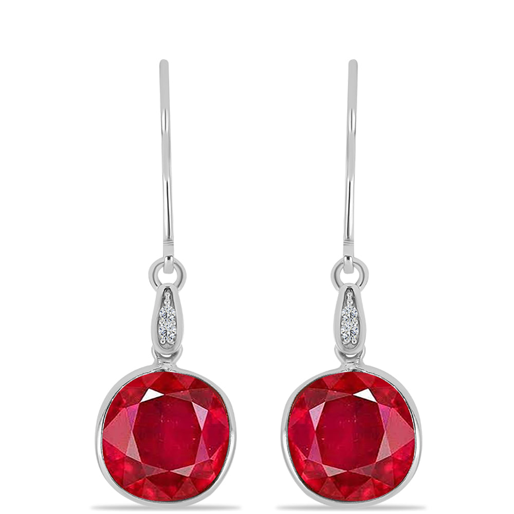 Ezüst Fülbevaló Vörös Acháttal és Fehér Topázzal
