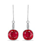 Ezüst Fülbevaló Vörös Acháttal és Fehér Topázzal