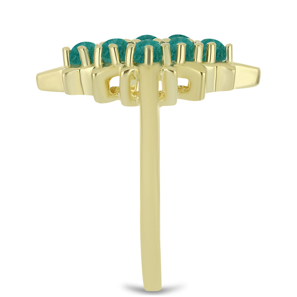 Arannyal Bevont Ezüst Gyűrű Amazonittal 4 