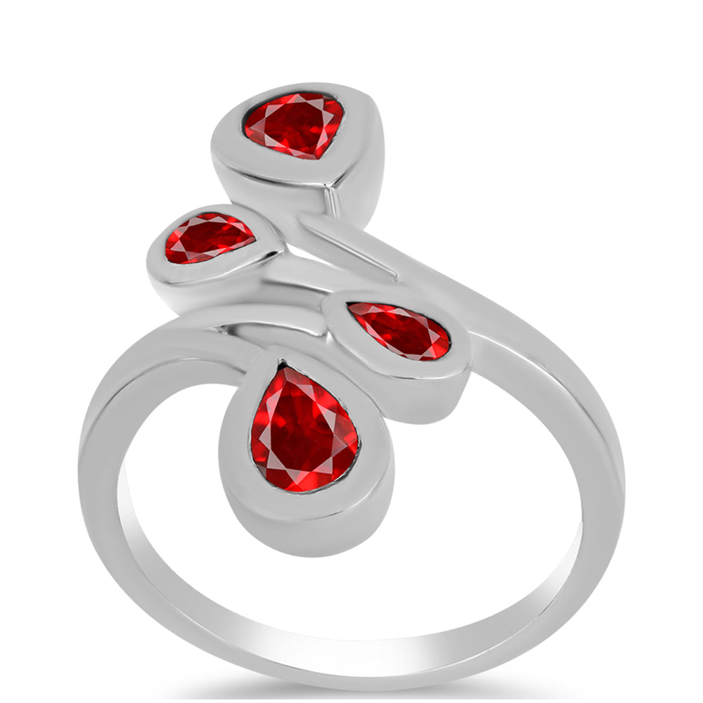 Ezüst Gyűrű Vörös Acháttal